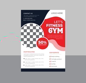 Modern gym and fitness agency template design vector