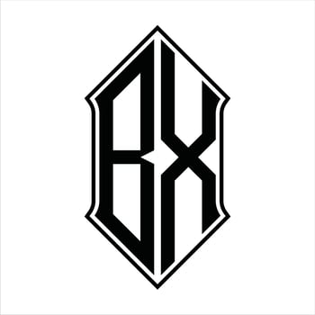 BX Logo monogram with shieldshape and outline design template vector icon abstract