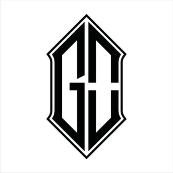 GO Logo monogram with shieldshape and outline design template vector icon abstract