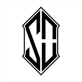 ZO Logo monogram with shieldshape and outline design template vector icon abstract