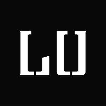 LU Logo monogram with middle slice design template vector