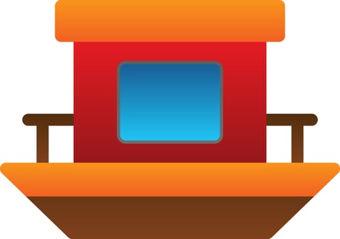 Houseboat Vector Icon Design