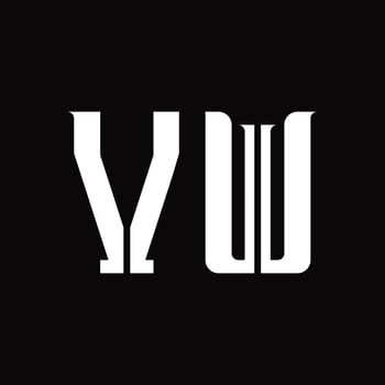 VW Logo monogram with middle slice design template vector