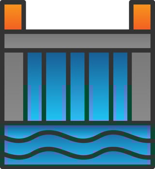 Hydro Power Plant Vector Icon Design