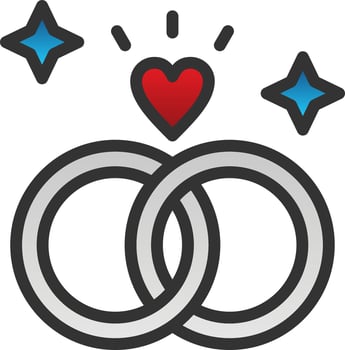 Wedding Rings Vector Icon Design