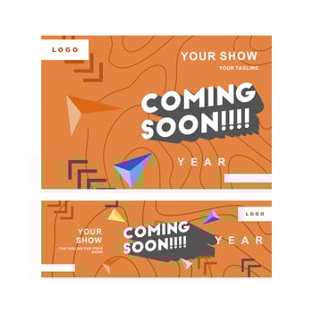 Banner Illustration Coming Soon Promotion vector