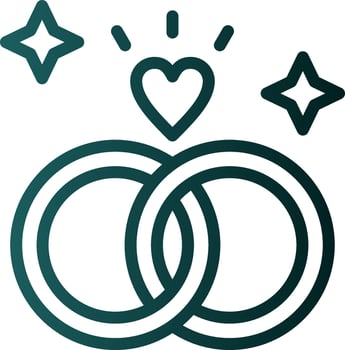 Wedding Rings Vector Icon Design
