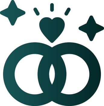 Wedding Rings Vector Icon Design