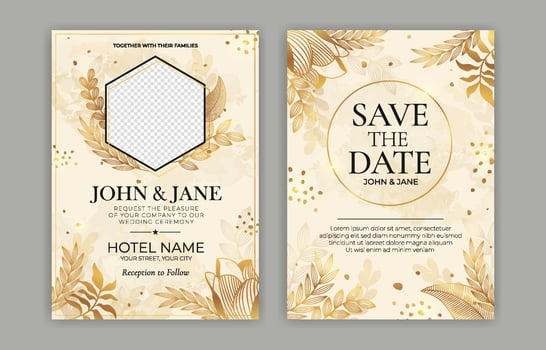 Modern Luxury Wedding Invitation vector