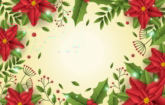Poinsettias Background Template vector