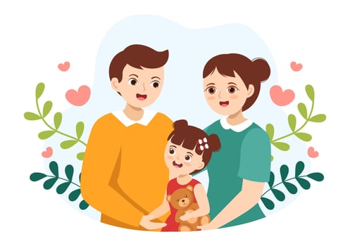 Child Adoption Agency By Taking Kids To Be Raised, Cared And Educated With Love In Flat Cartoon Hand Drawn Template Illustration vector