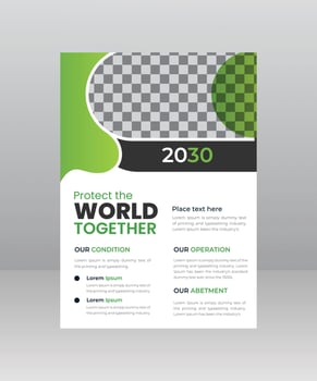 Save Green Nature Protect World Flyer Poster template vector