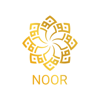 Noor Arabic name with beautiful gold calligraphy, meaning beautiful light in English png