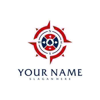 Compass Poker logo vector template, Creative Poker logo design concepts