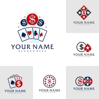 Set of Money Poker logo vector template, Creative Poker logo design concepts