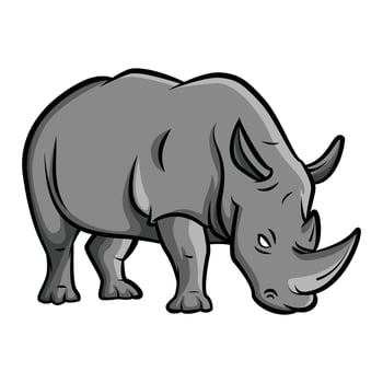 Rhinoceros Cartoon Illustration vector
