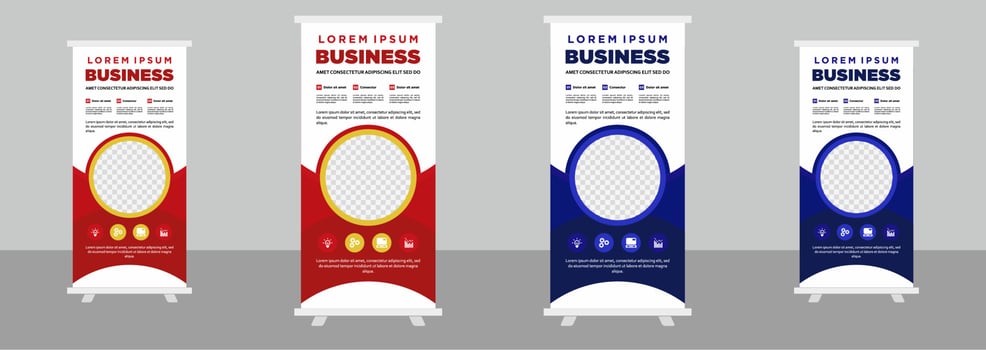 Corporate business roll up stand banner design template vector