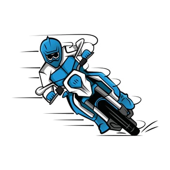 Blue Moto Cross Illustration vector