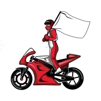 Red Moto Race With Flag vector
