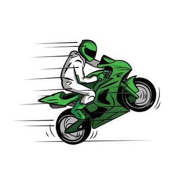 Green Moto Race Illustration vector
