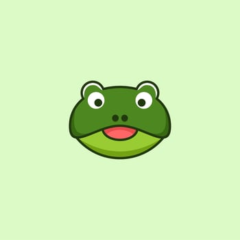 Cute FROG logo design character vector