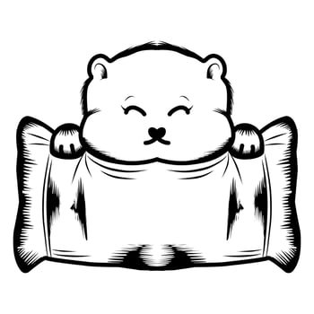 Cute Bear Wearing Blanket Cartoon Vector Icon Illustration. Animal Icon Concept Isolated Premium Vector. Flat Cartoon Style. Perfect for icon, logo, sticker, banner, tattoo