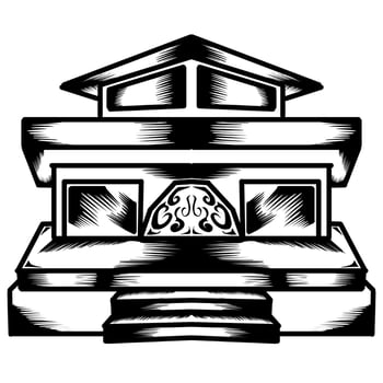 Illustration vector graphic of house isolated on transparent background. Perfect for icon, logo, tattoo, banner, stickers, greeting cards