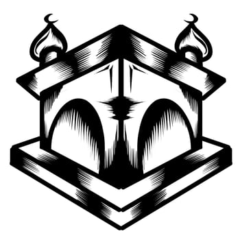 Illustration vector graphic of mosque, material to make your design easier, isolated on transparent background. Perfect for icon, logo, tattoo, banner, stickers, greeting cards