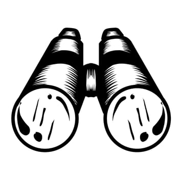 Illustration vector graphic of Binocular icon, isolated on transparent background. Perfect for icon, logo, tattoo, banner, stickers, greeting cards