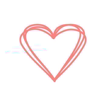 scribble art love shape vector. sweet heart vector illustration template.