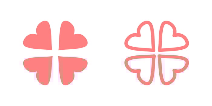 ornament sweet love shape vector. sweet heart vector illustration template.