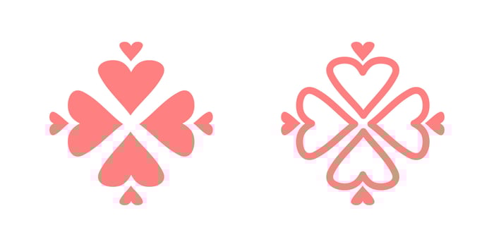 ornament sweet love shape vector. sweet heart vector illustration template.