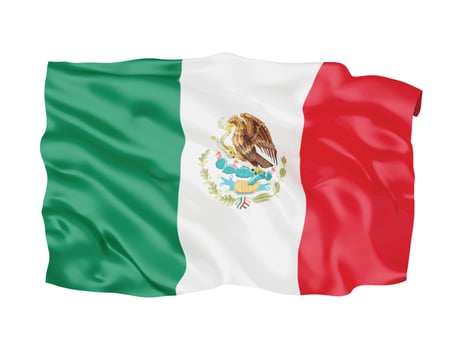 3d Mexico flag national sign symbol vector