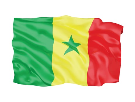3d Senegal flag national sign symbol vector