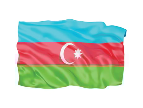 3d Azerbaijan flag national sign symbol vector