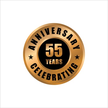 55 years anniversary celebration design template. 55 years anniversary vector stamp