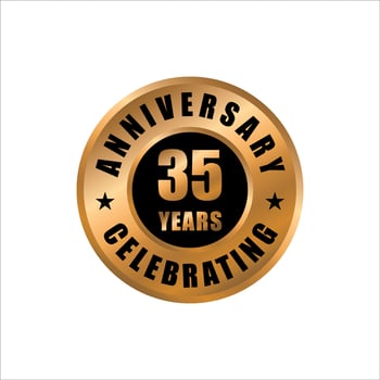 35 years anniversary celebration design template. 35 years anniversary vector stamp