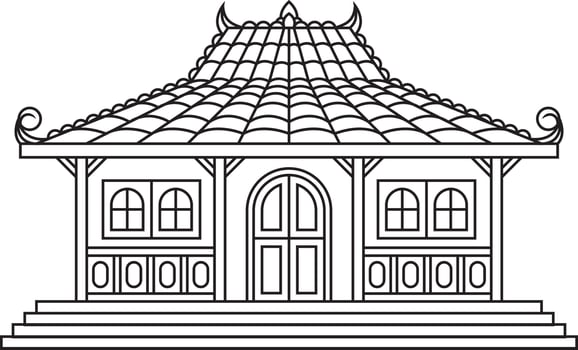 Rumah Joglo aka Indonesian Traditional House vector