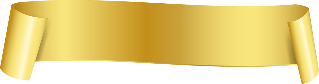 Gold ribbon banner tag label design, isolated background png