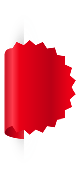 Red paper tag label ripped torn cut edges isolated background png