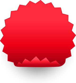 Red paper tag label ripped torn cut edges isolated background png