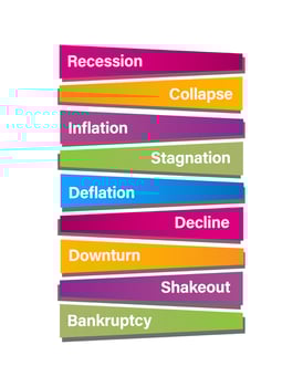 Financial crisis newspaper titles. Stock markets falling down. Trading halted. News headline collection vector ilustration