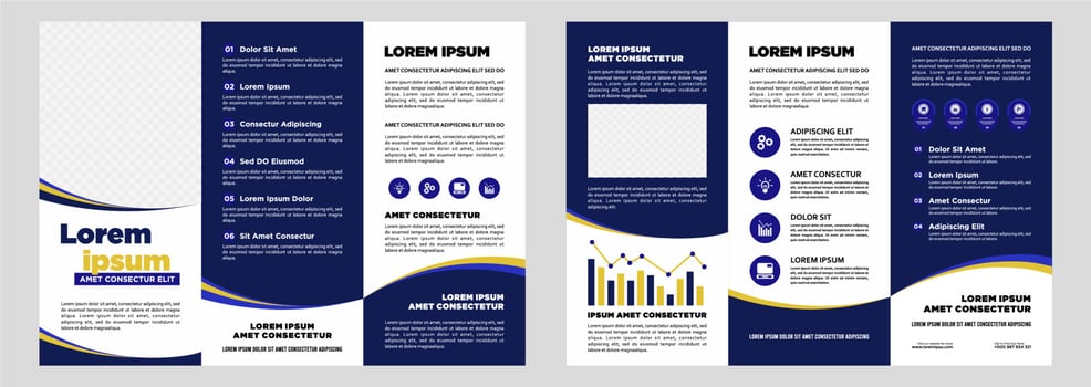 Minimalist business digital marketing trifold brochure template vector