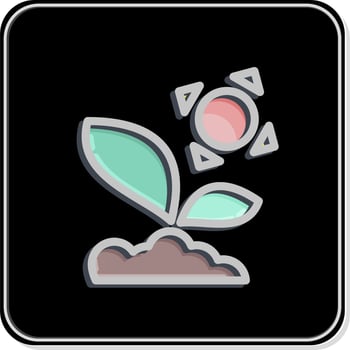 Icon Sprout 3. related to Flora symbol. Glossy Style. simple illustration. plant. Oak. leaf. rose vector