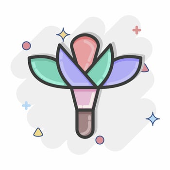 Icon Flower 2. related to Flora symbol. Comic Style. simple illustration. plant. Oak. leaf. rose vector