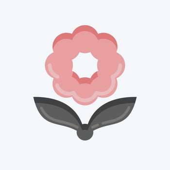 Icon Flower. related to Flora symbol. flat style. simple illustration. plant. Oak. leaf. rose vector