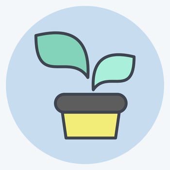 Icon Plant. related to Flora symbol. color mate style. simple illustration. plant. Oak. leaf. rose vector