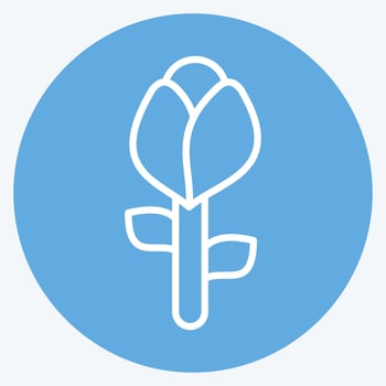 Icon Rose 2. related to Flora symbol. blue eyes style. simple illustration. plant. Oak. leaf. rose vector