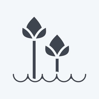Icon Tulips 2. related to Flora symbol. glyph style. simple illustration. plant. Oak. leaf. rose vector