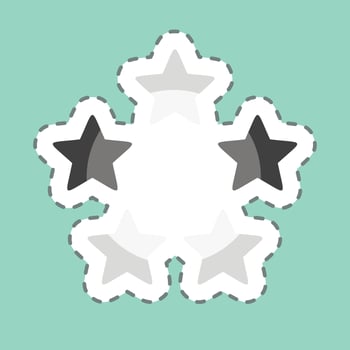 Sticker line cut Five Stars. related to Stars symbol. simple design editable. simple illustration. simple vector icons